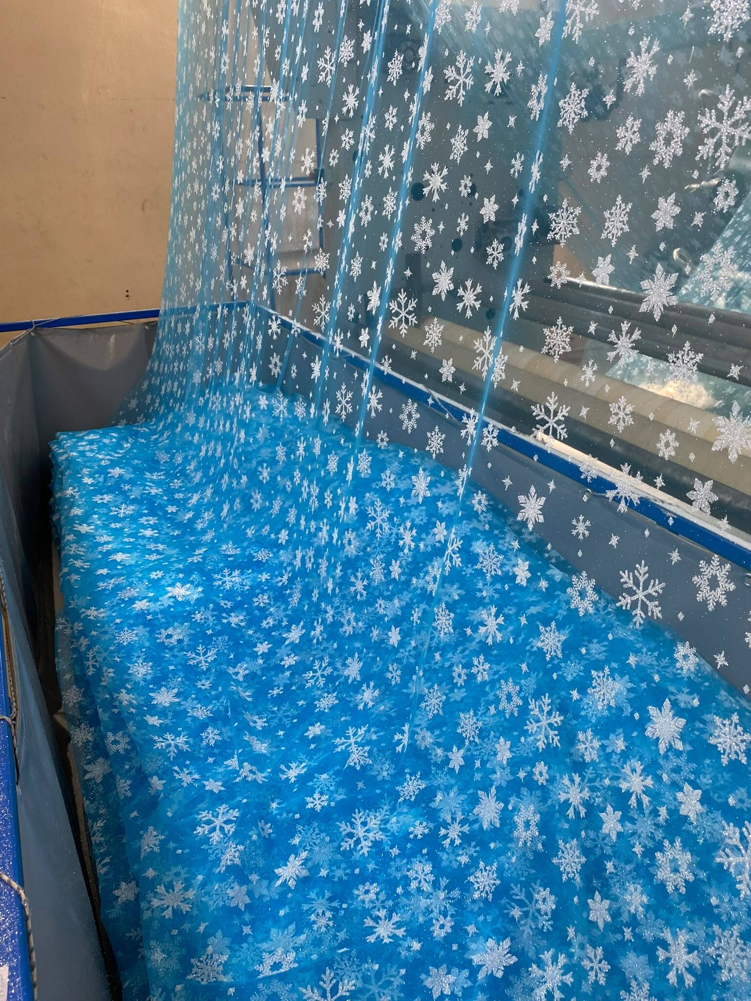 Elsa Snowflake Patterned Glitter Fabric
